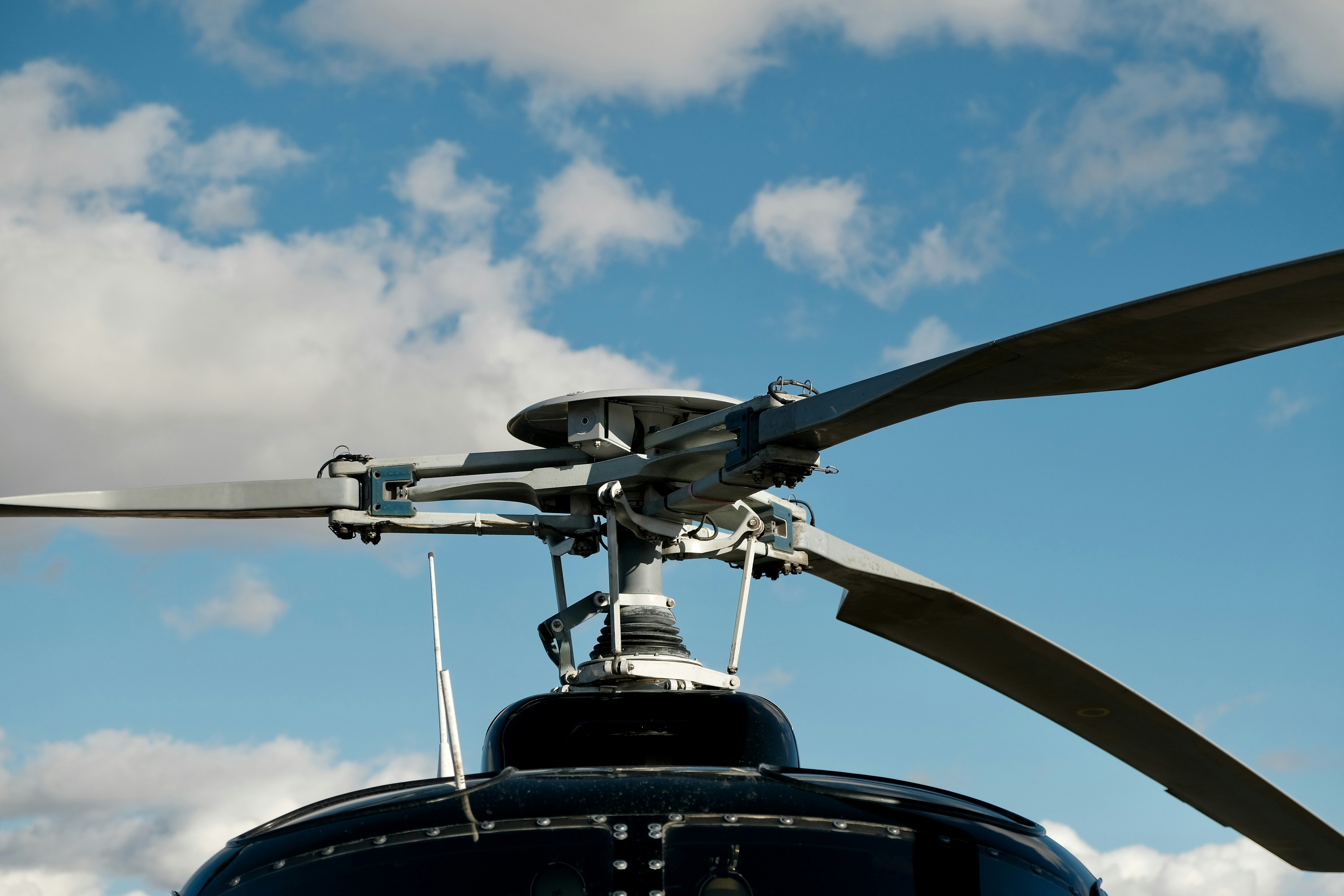 a close up of a propeller on a helicopter