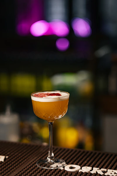 a drink sitting on top of a table