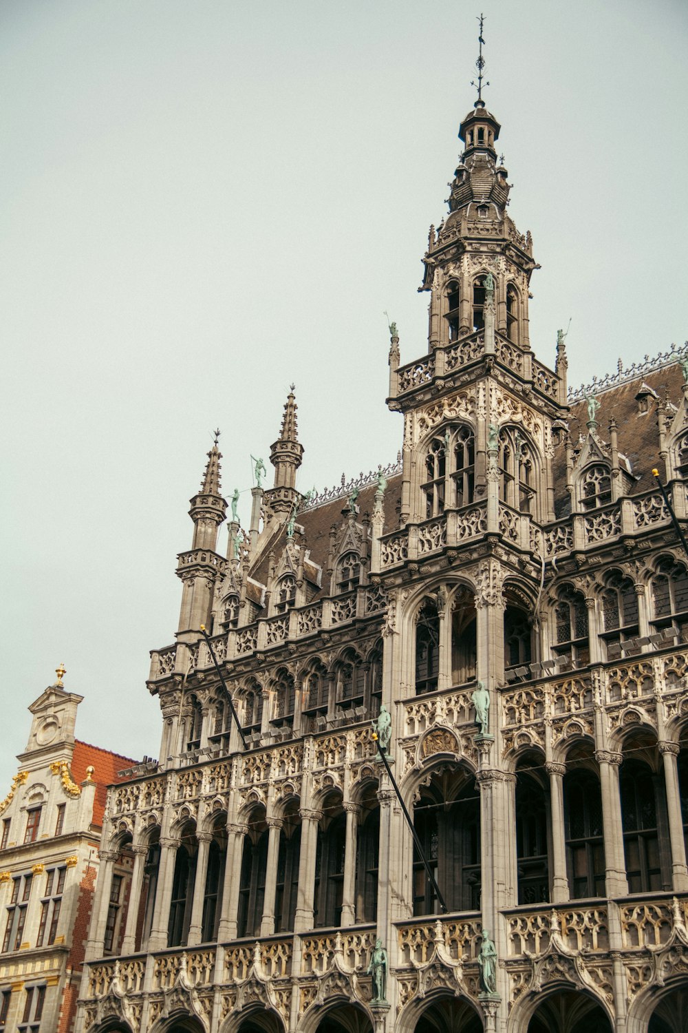 a large building with a clock on the front of it