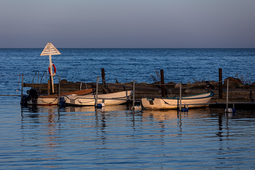 a number of small boats in a body of water