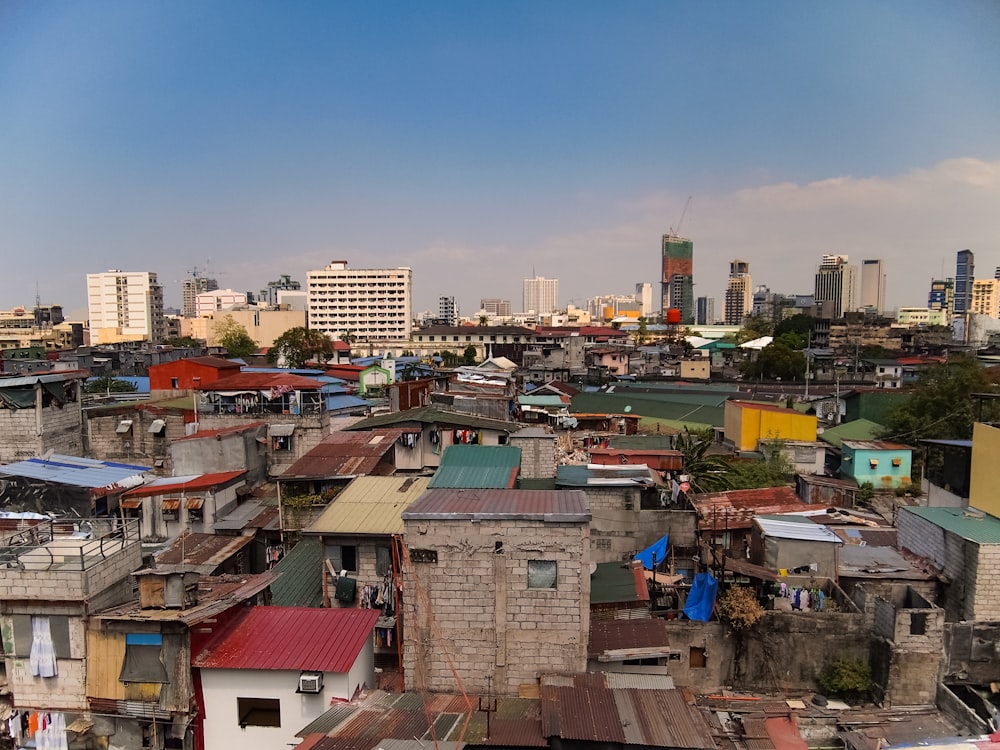 a view of a city with lots of buildings