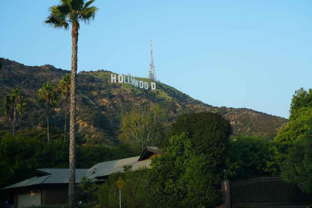 the hollywood sign is on top of a hill