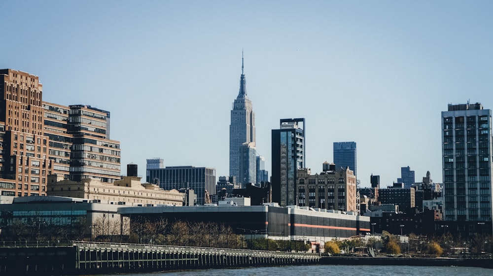 a view of a city with tall buildings