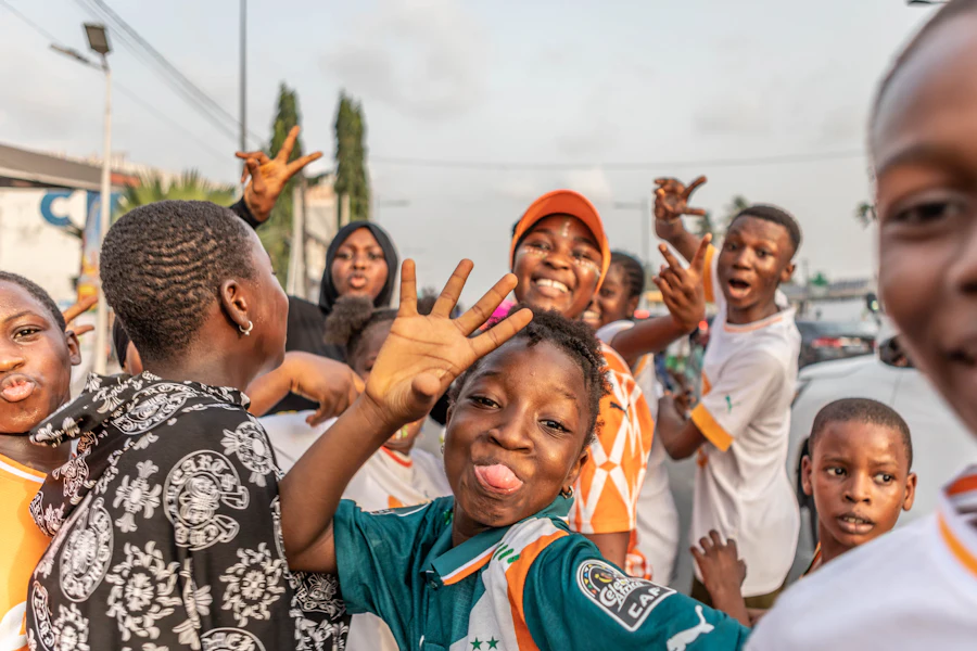 A group of young people standing together