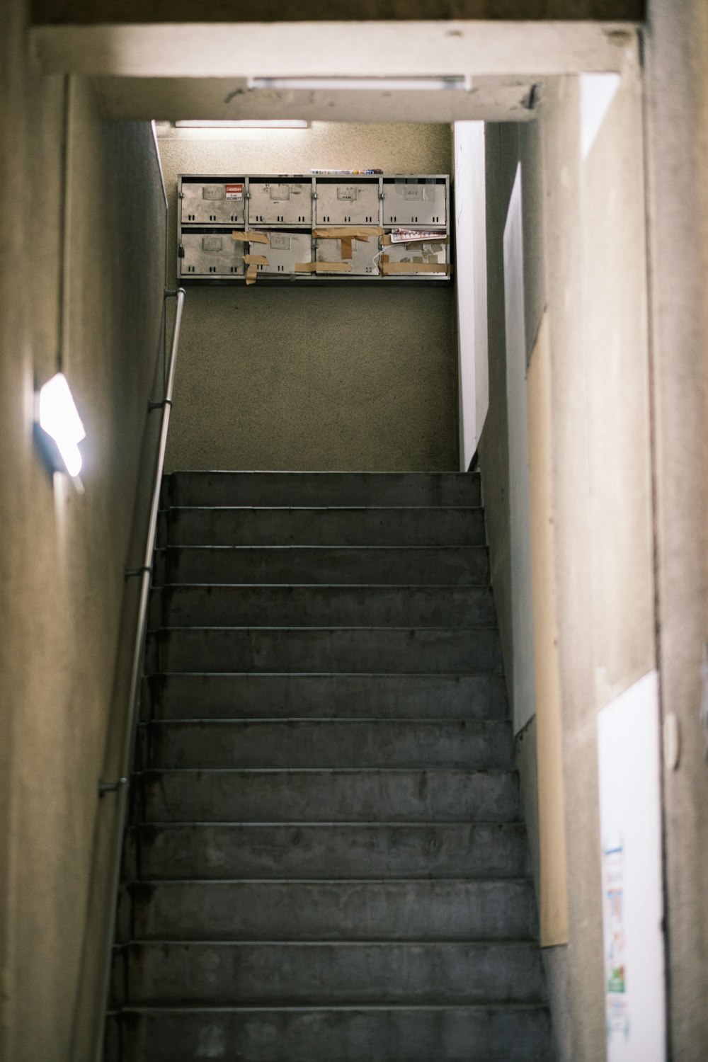 a set of stairs leading up to a room