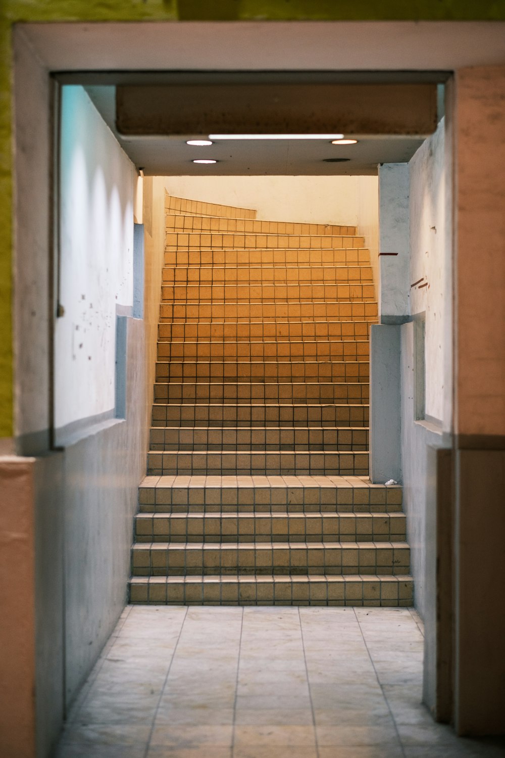 a set of stairs leading to a second floor