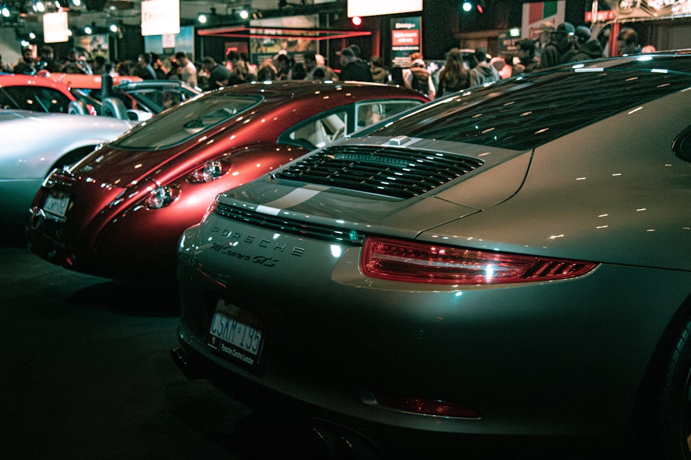 a group of cars parked next to each other