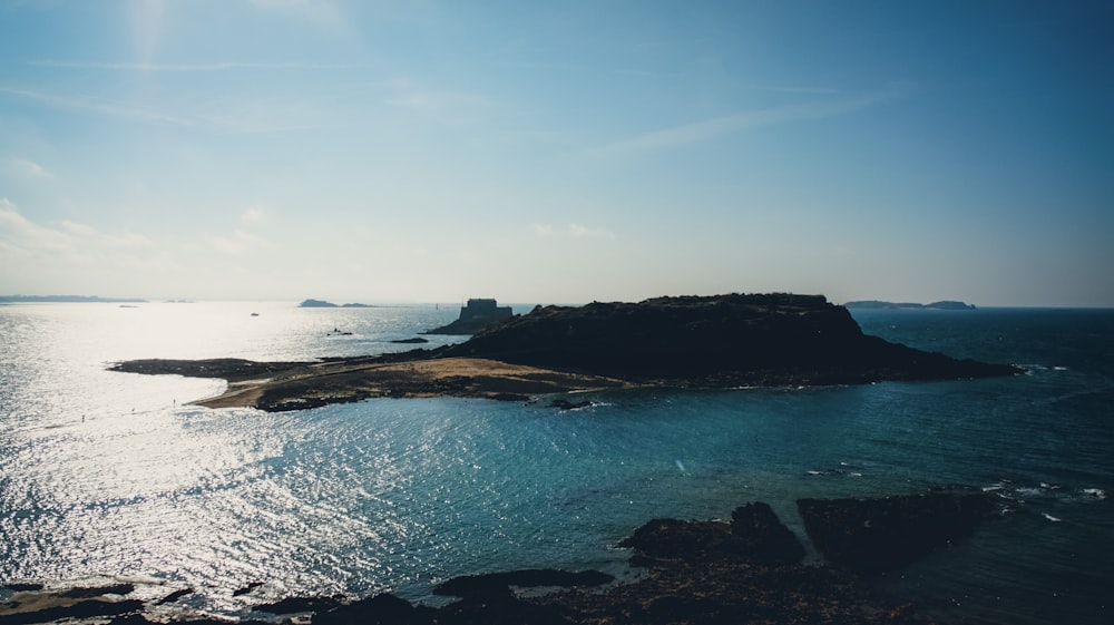 a small island in the middle of the ocean