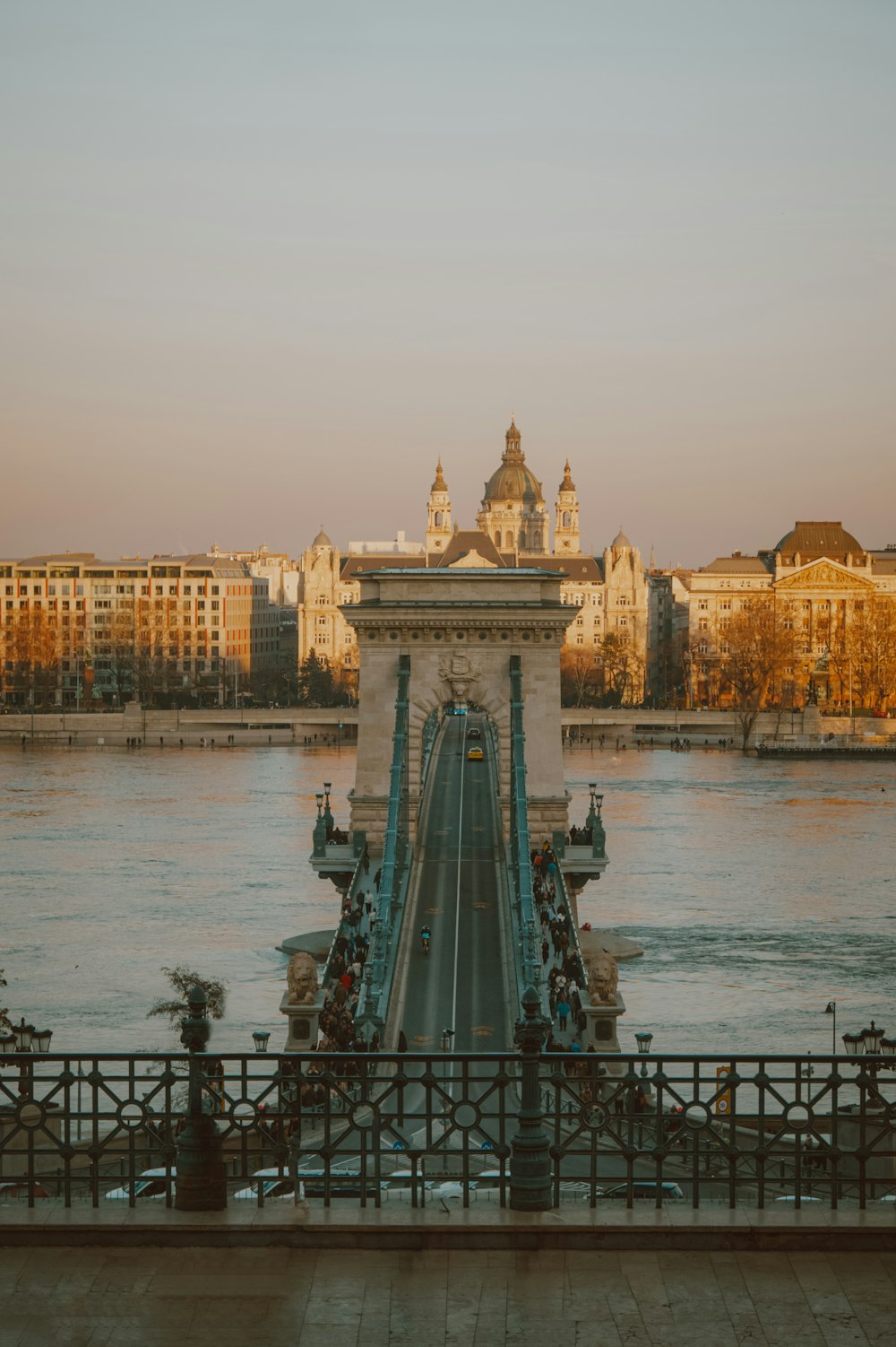 a view of a bridge over a body of water