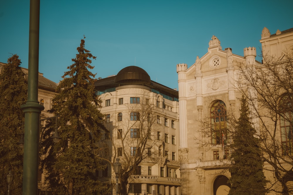 a large building with a clock on the front of it