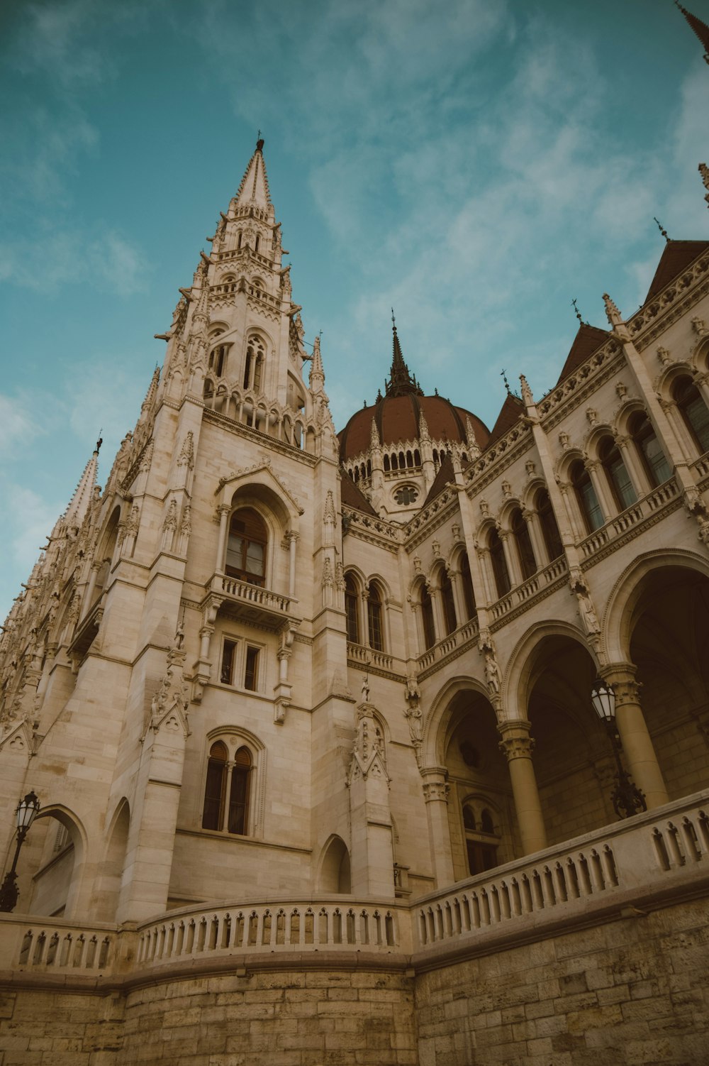 a large building with a clock on the front of it