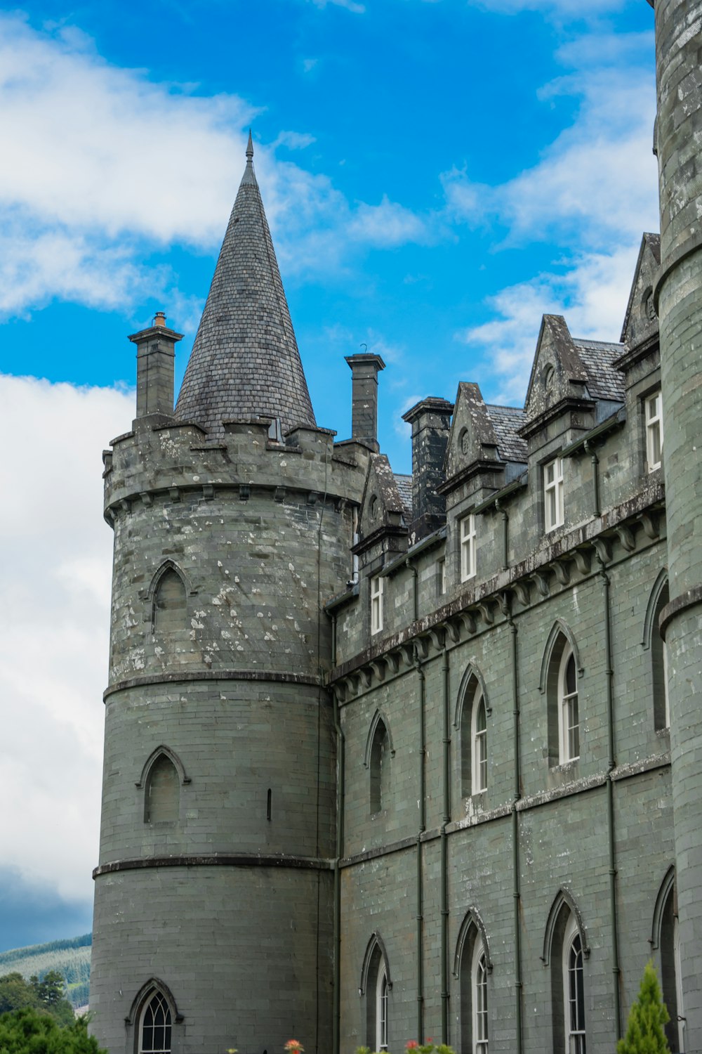 a large castle like building with a clock tower