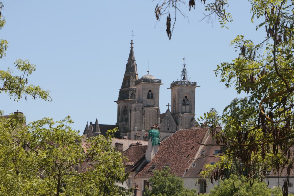 a view of a church from a distance