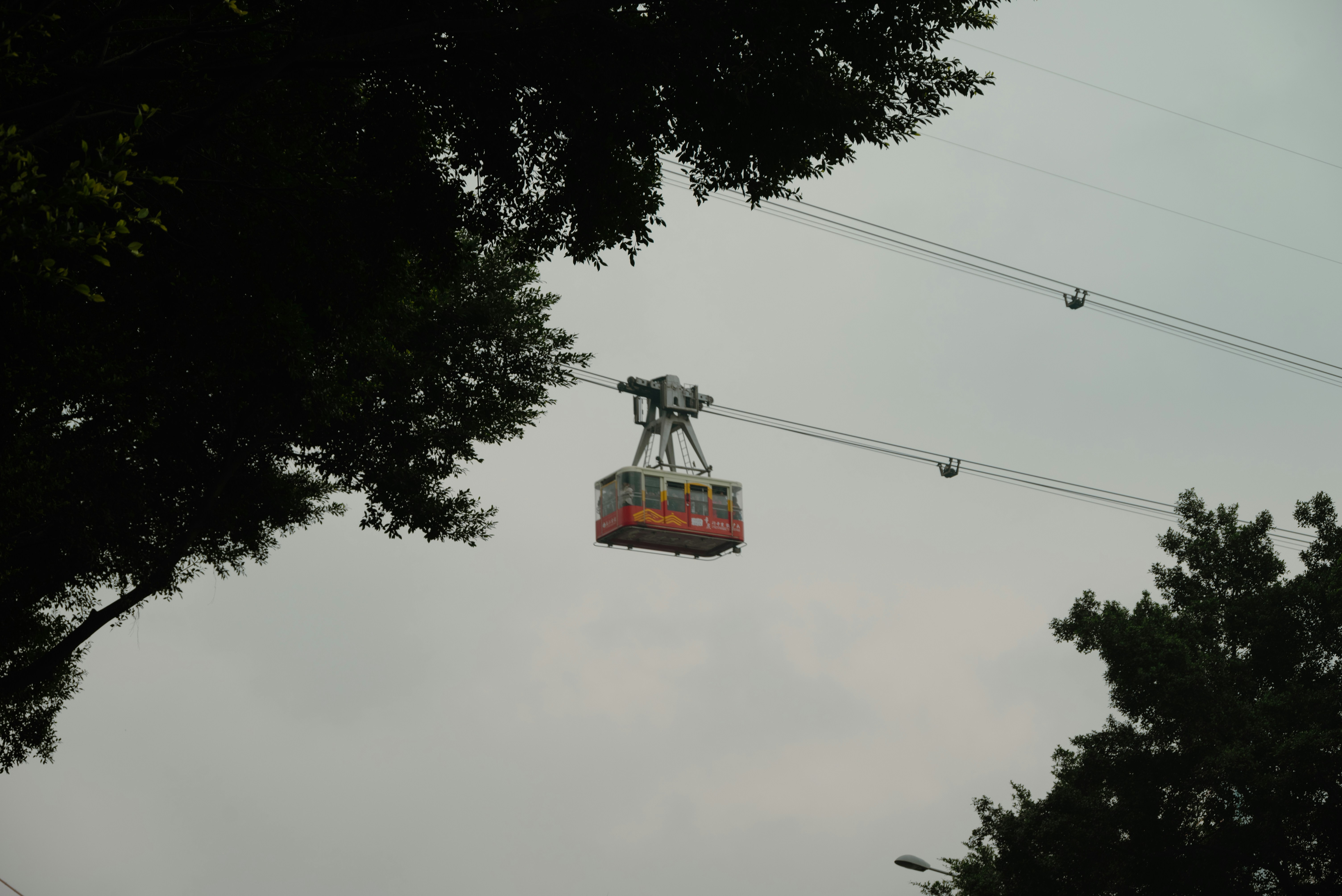 Cable car with people