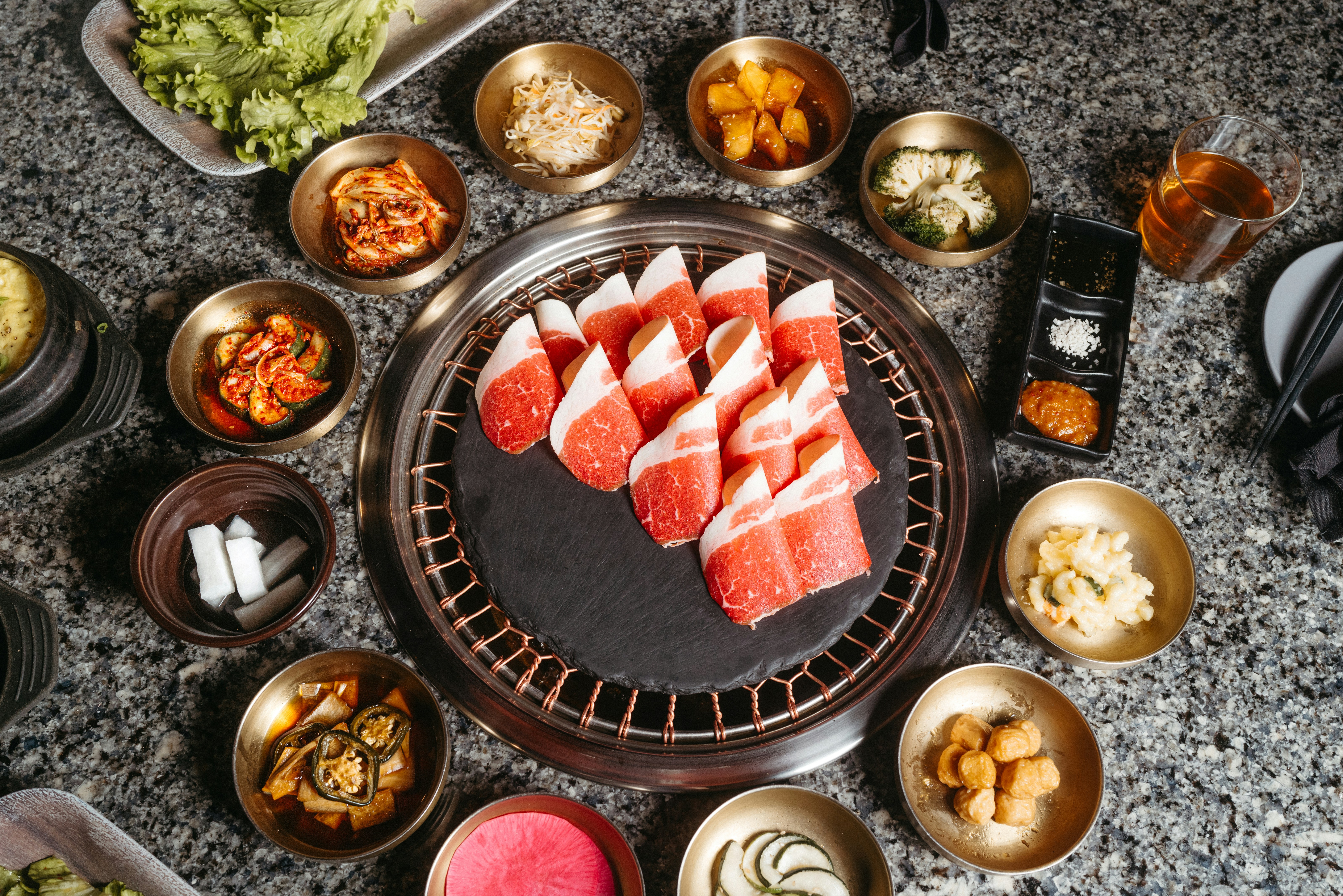 a bunch of food that is on a table