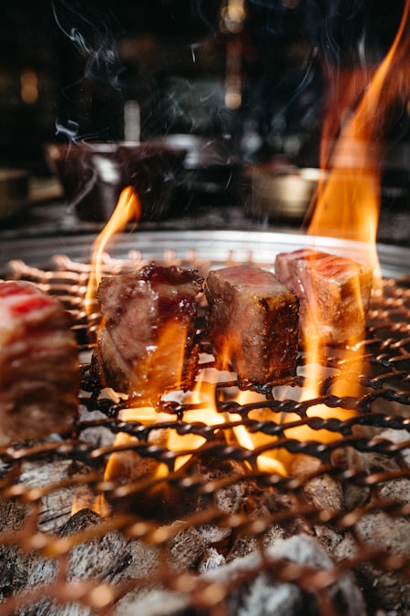 Texas barbecue grill with smoked meats