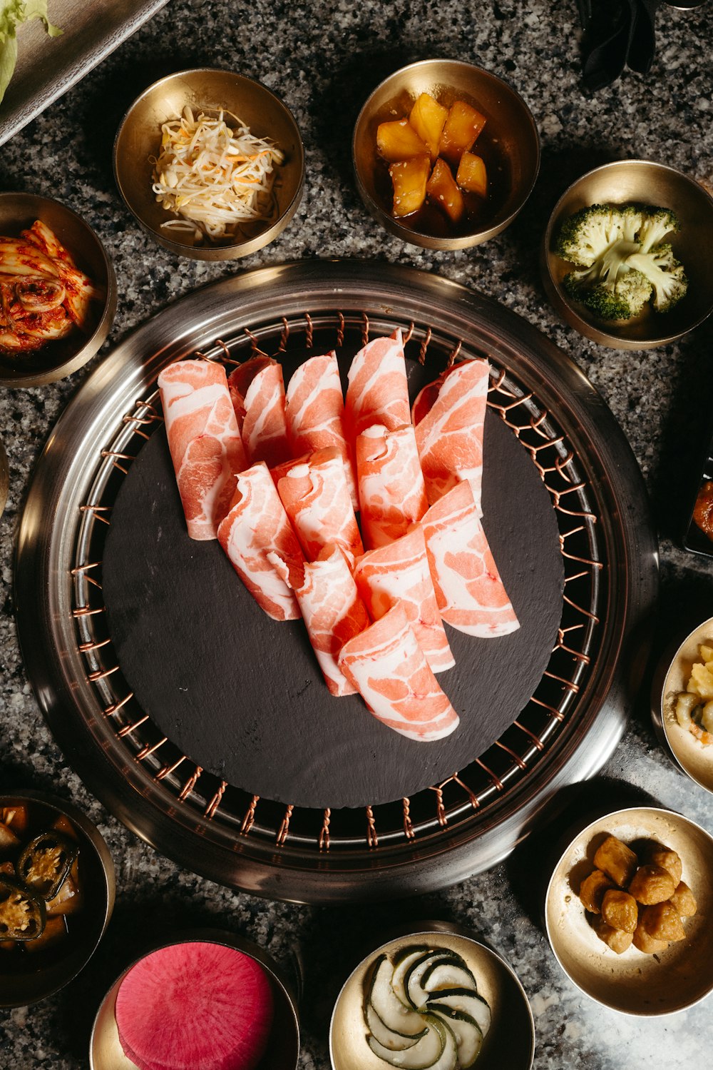 a bunch of food that is on a table