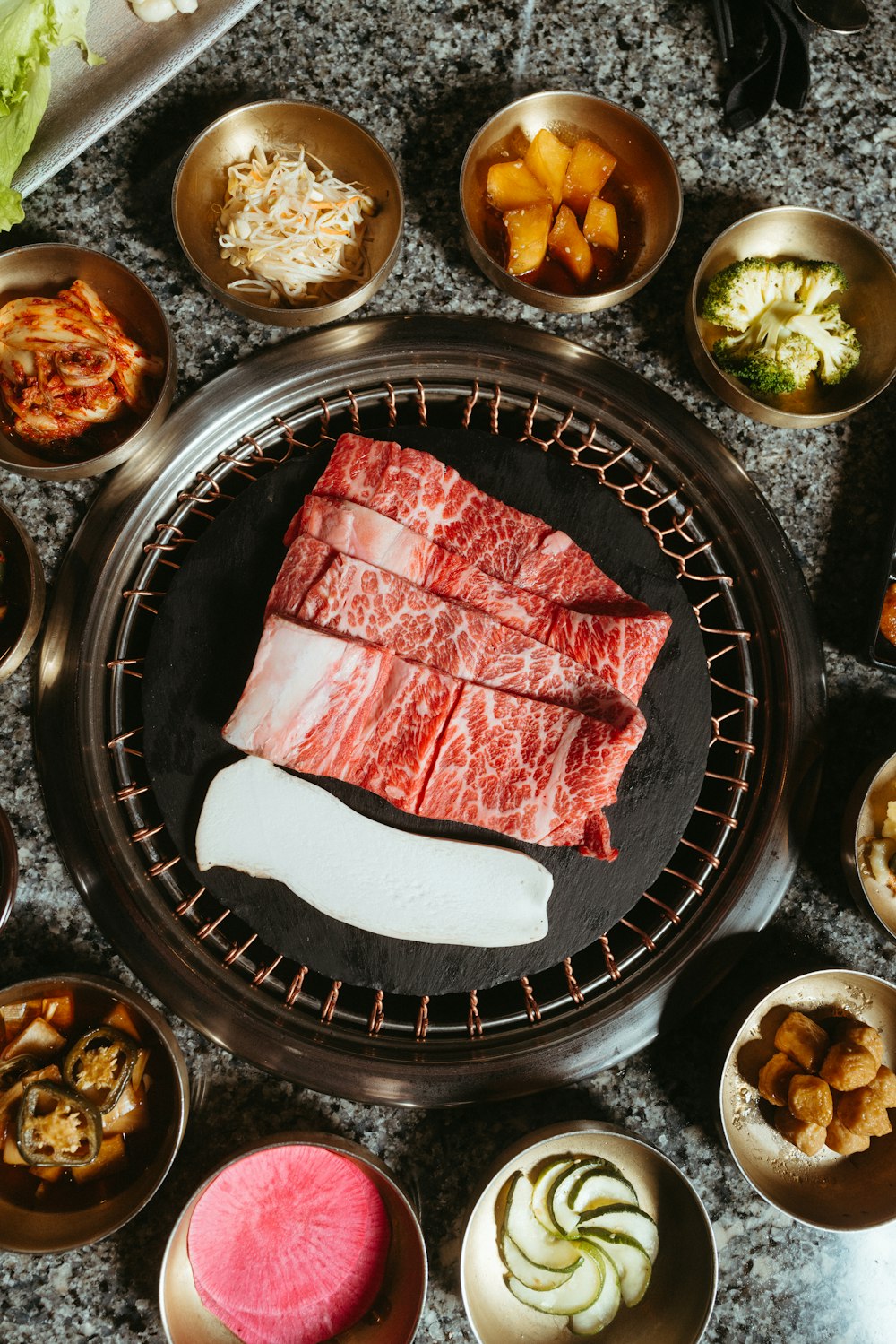 a bunch of food that is on a table