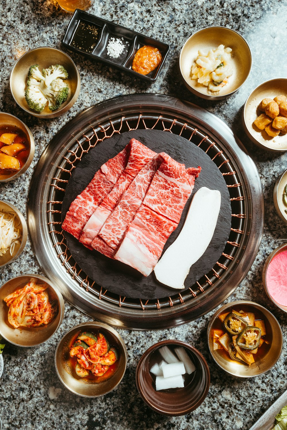 a bunch of food that is on a table