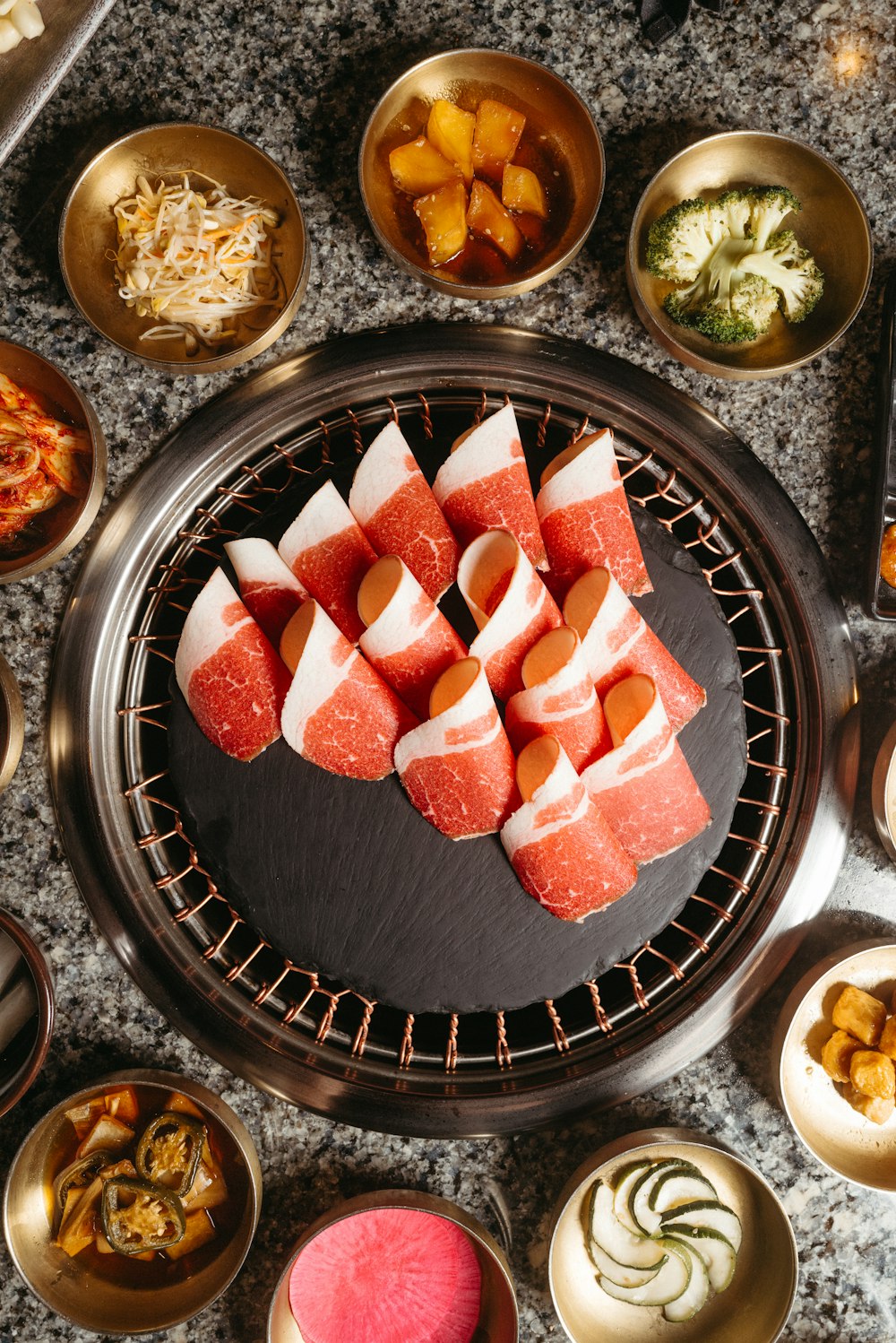 a bunch of food that is on a table