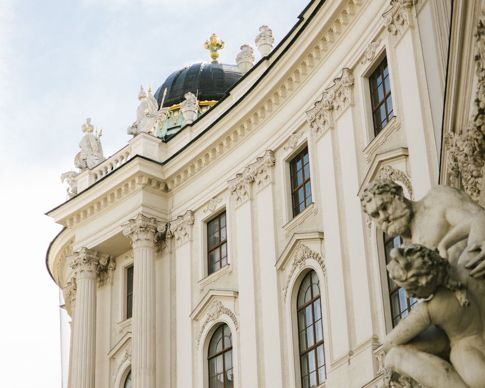 a building with a statue in front of it