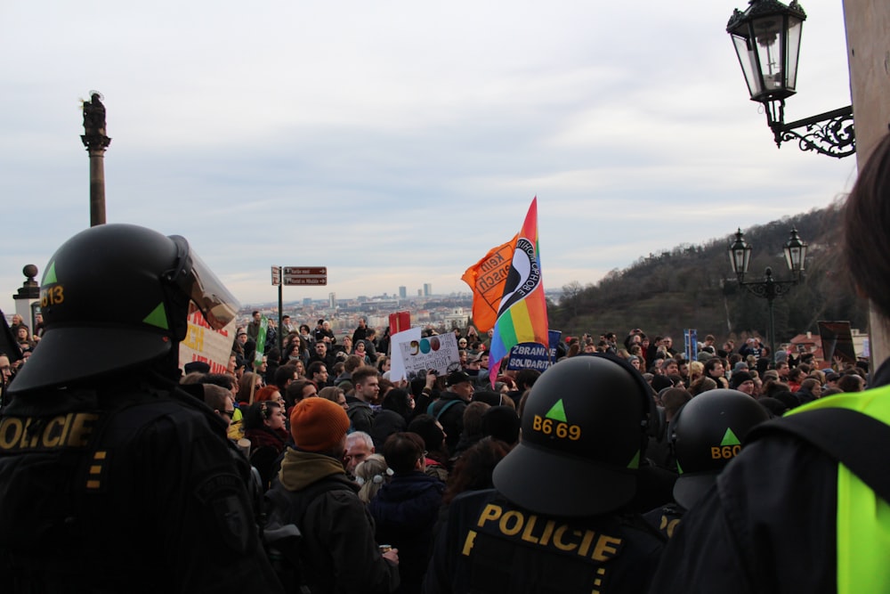 a group of police officers standing next to each other