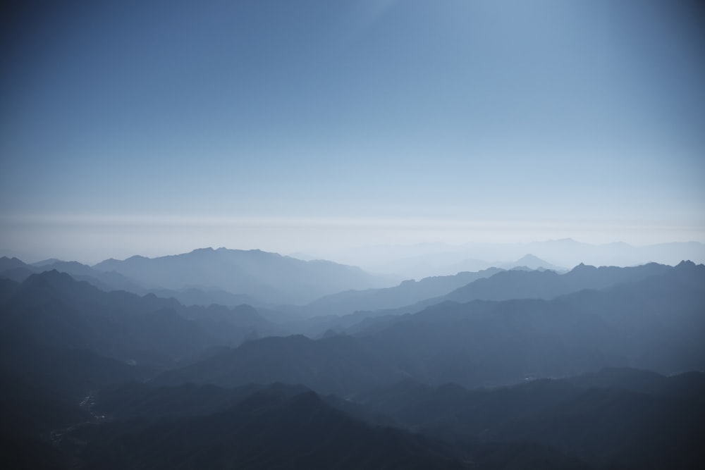 a view of a mountain range from a plane