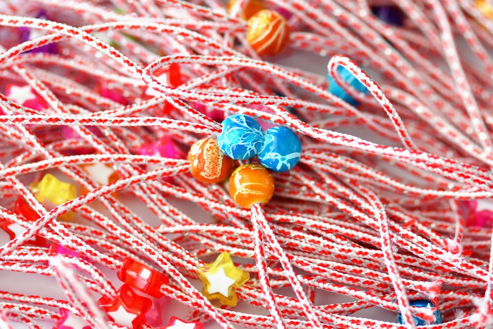 a close up of a bunch of candy lollipops