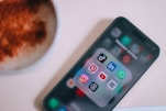 a close up of a cell phone on a table