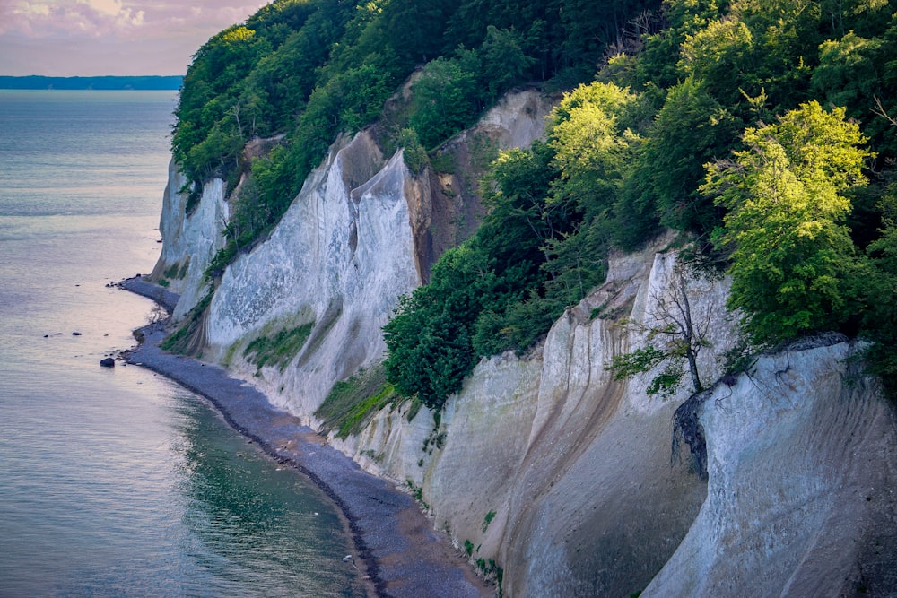 a view of the cliffs of a cliff near the ocean