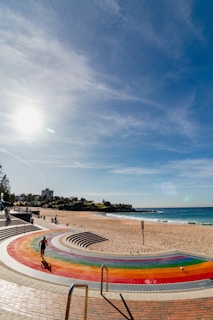 a person walking on a beach next to the ocean