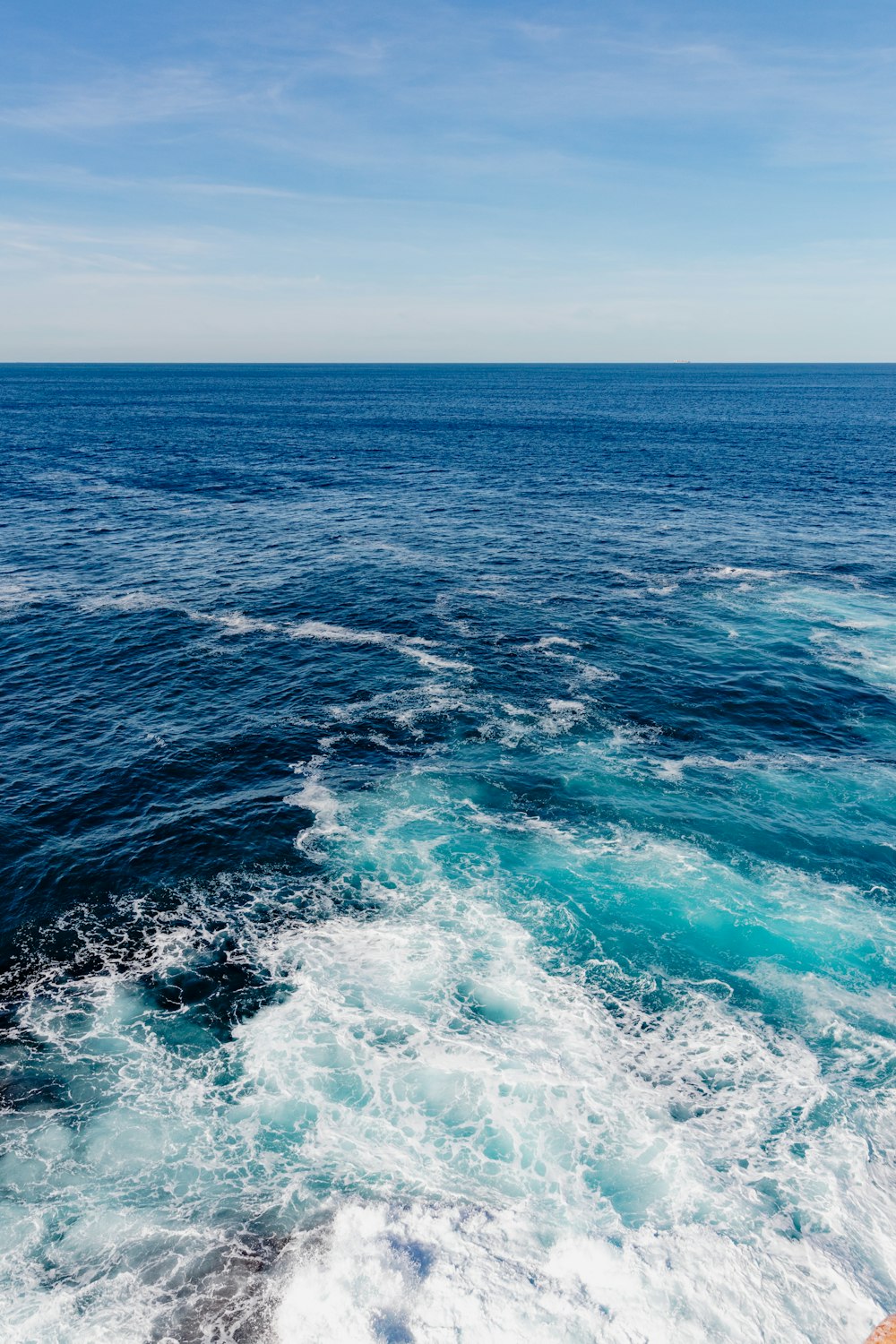 a view of the ocean from a boat