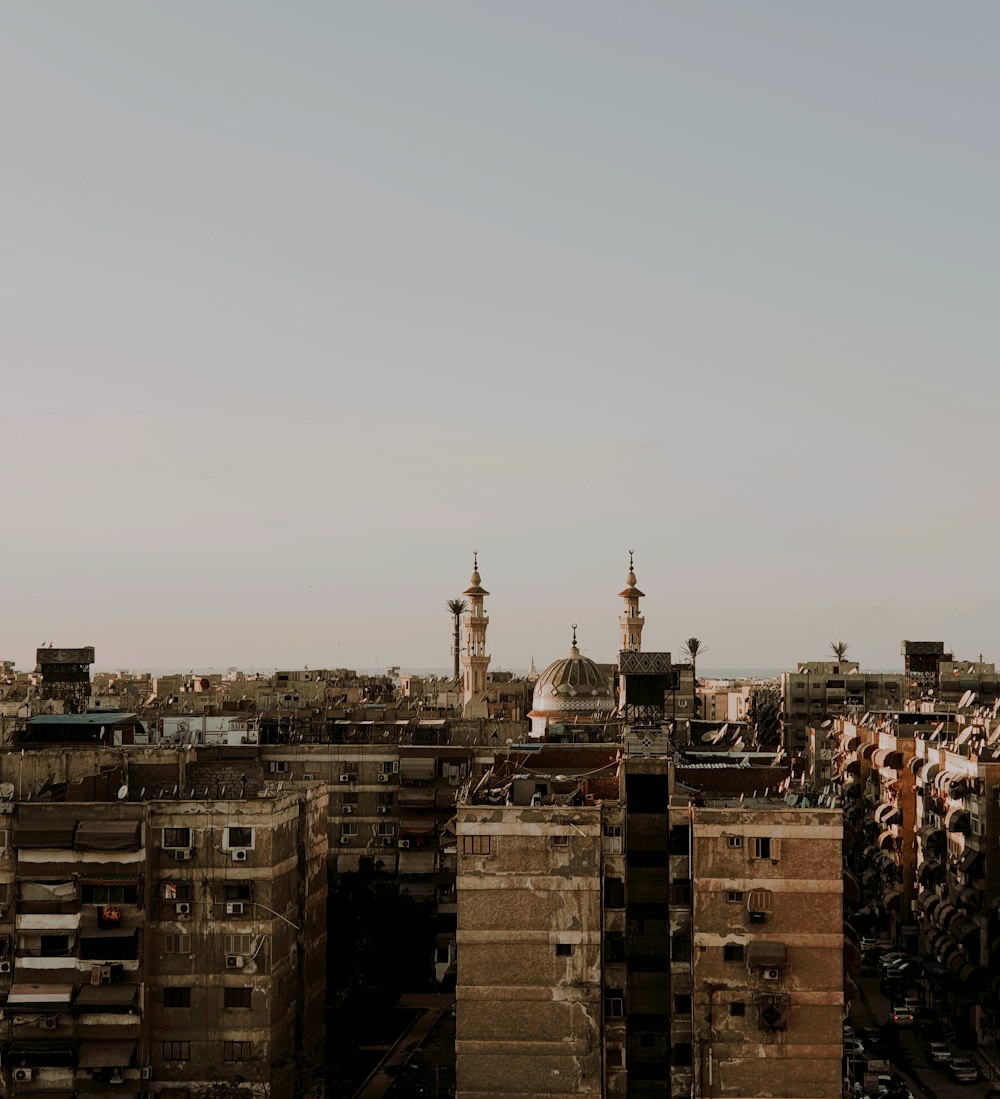 a view of a city from a tall building