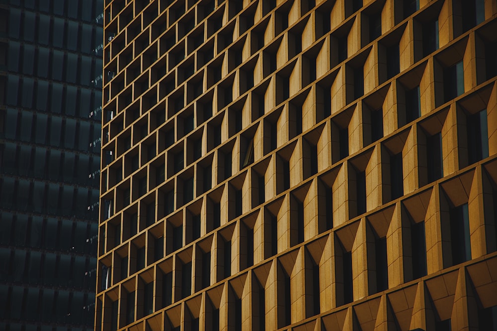 a close up of a building with a lot of windows