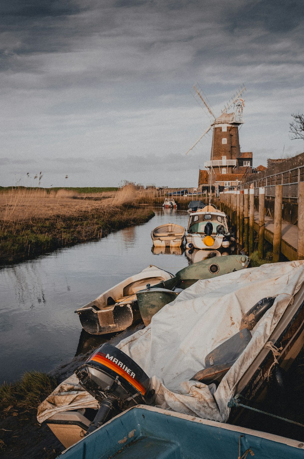 a boat sitting on top of a body of water