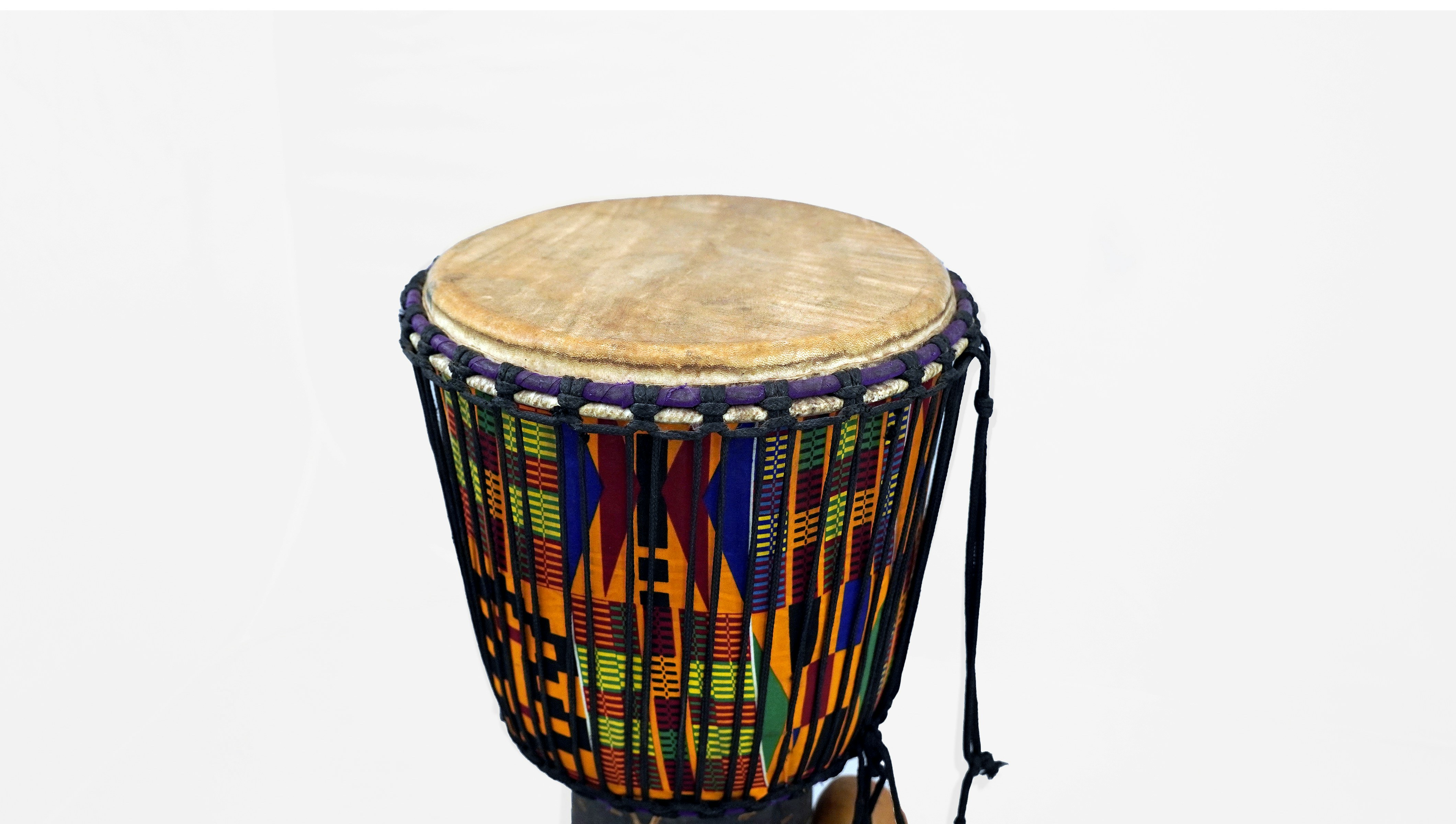 a large drum with a colorful design on it