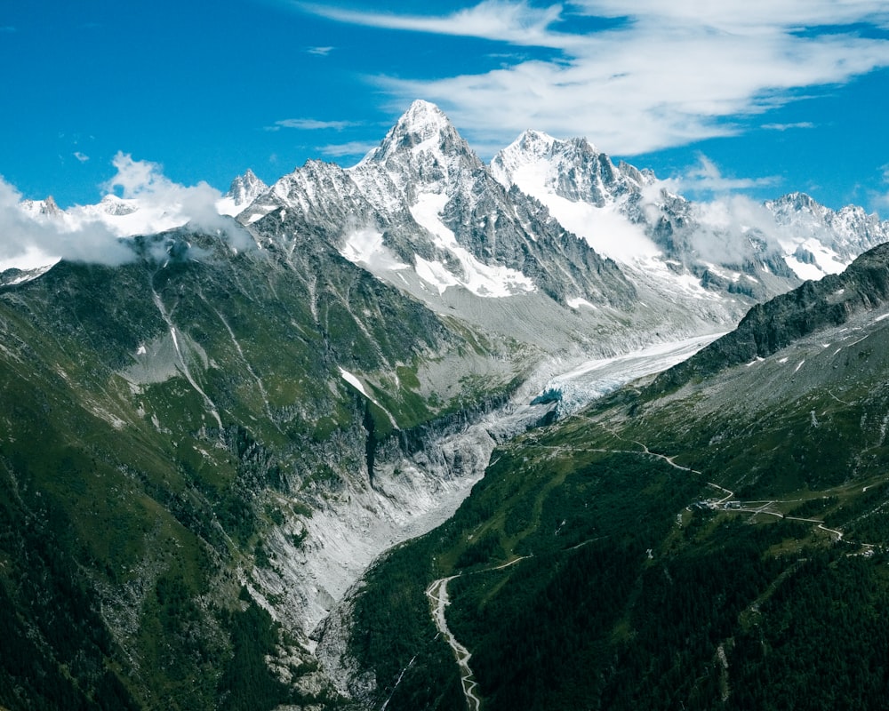 a view of a mountain range from a plane