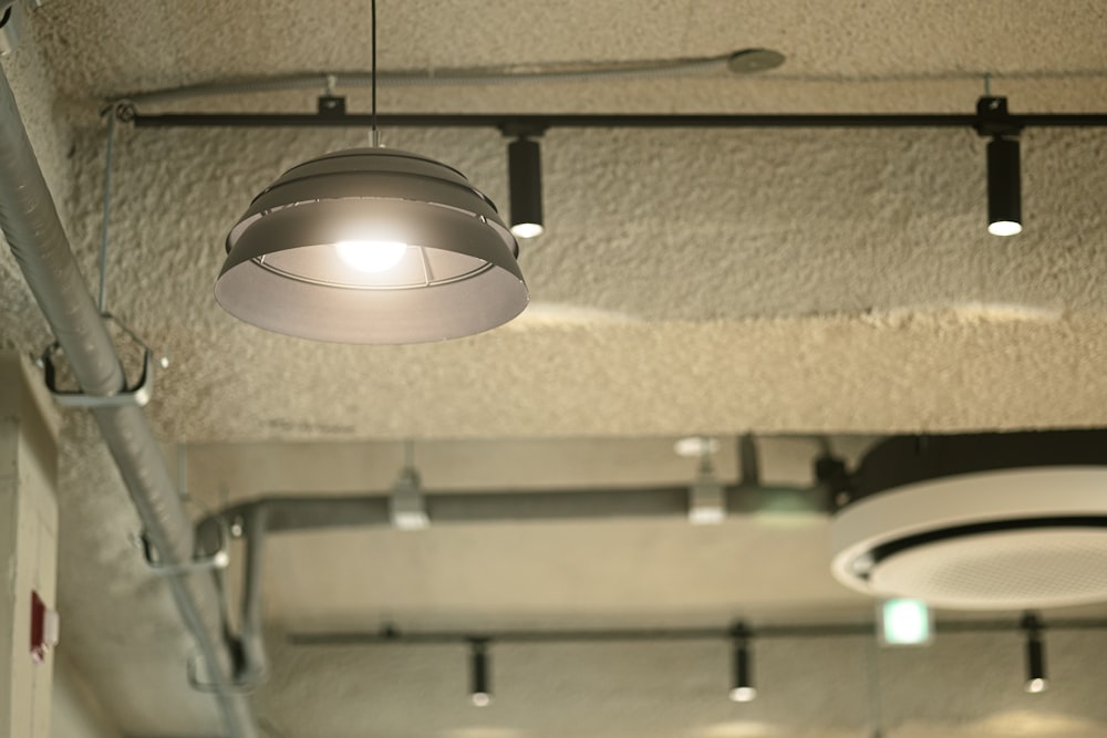 a light that is hanging from a ceiling