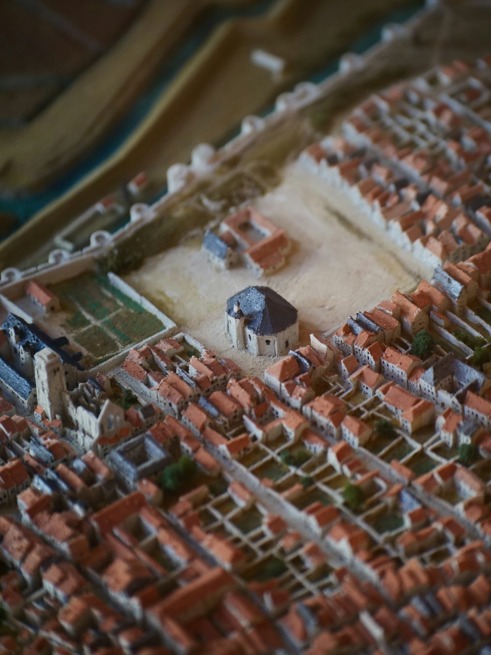 a model of a city with a lot of buildings