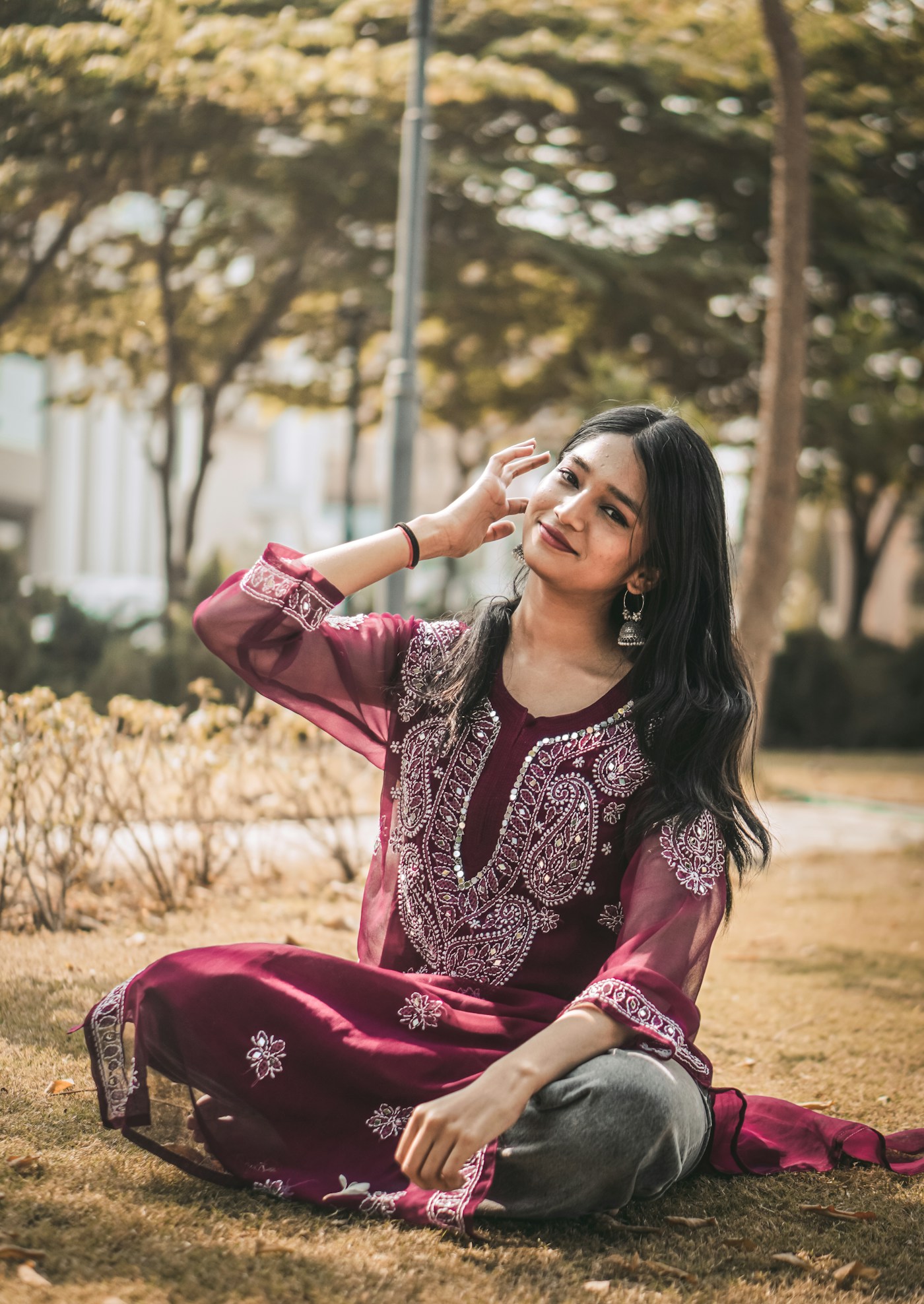 Maroon Festive Anarkali Kurti