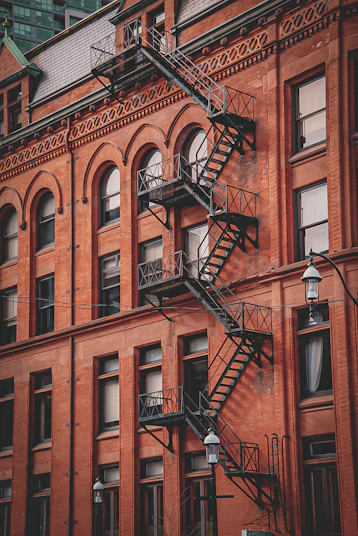 a fire escape on the side of a building
