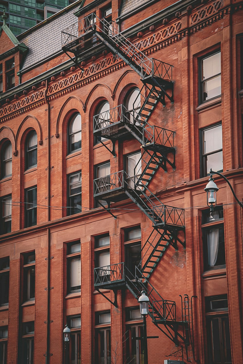 a fire escape on the side of a building