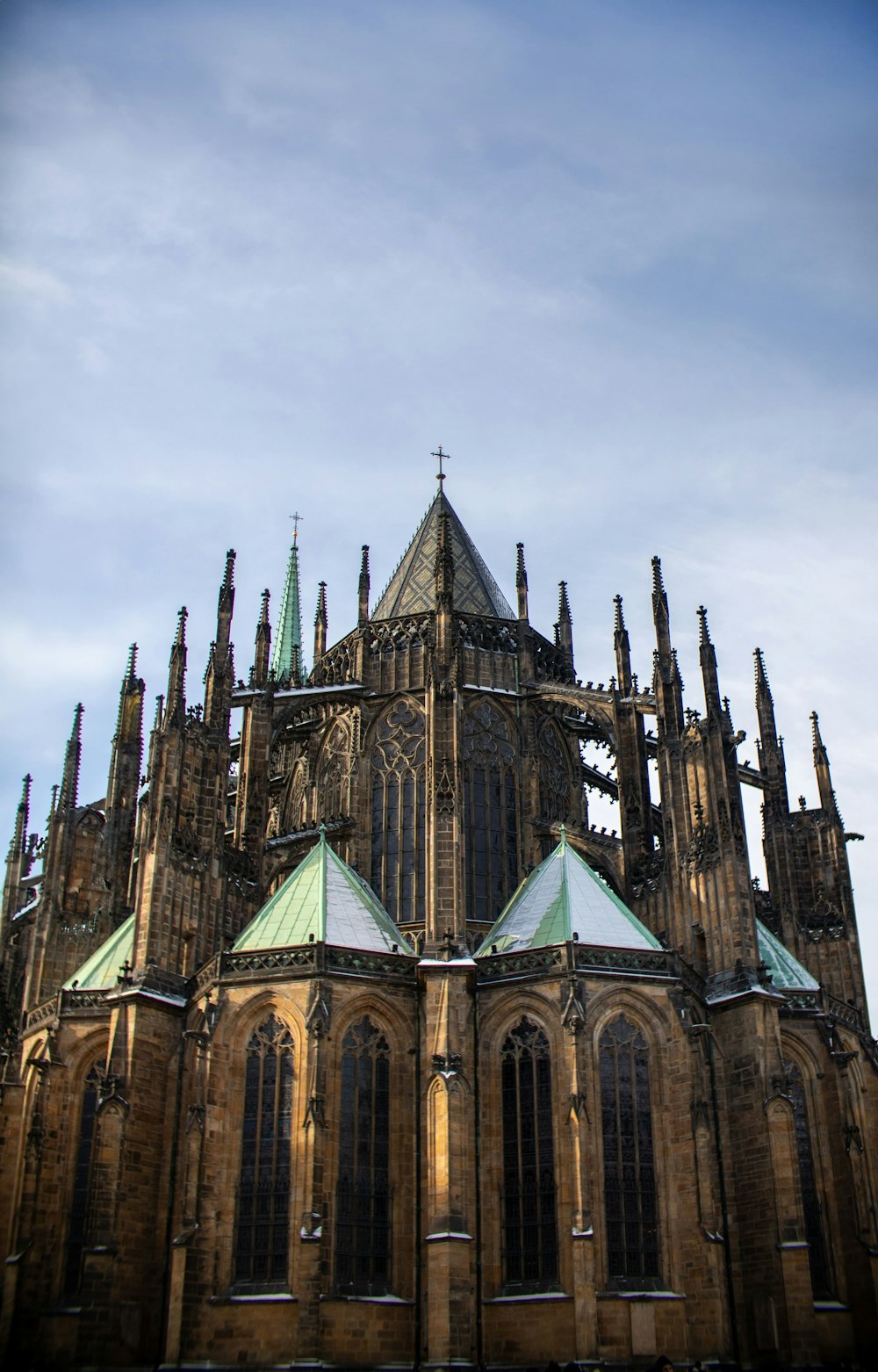 a large cathedral with a clock on the front of it