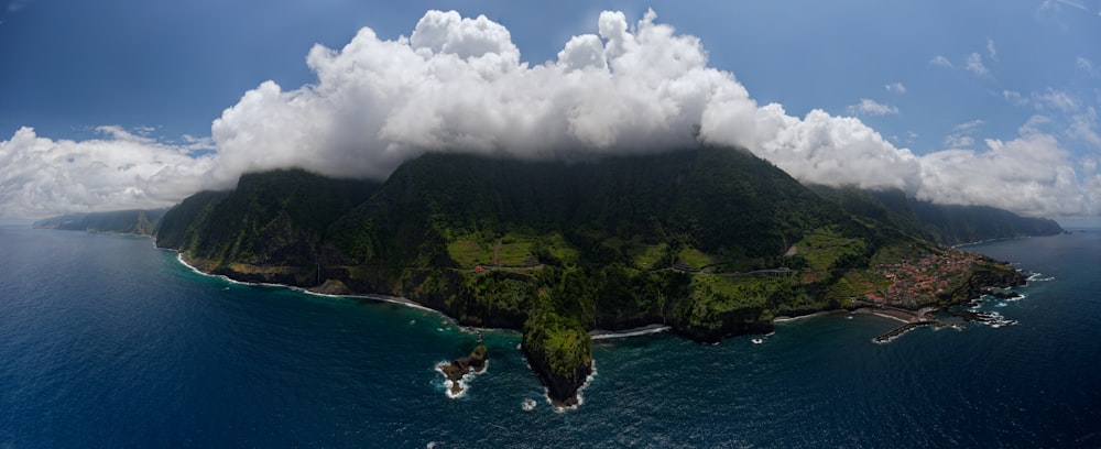 a small island in the middle of the ocean