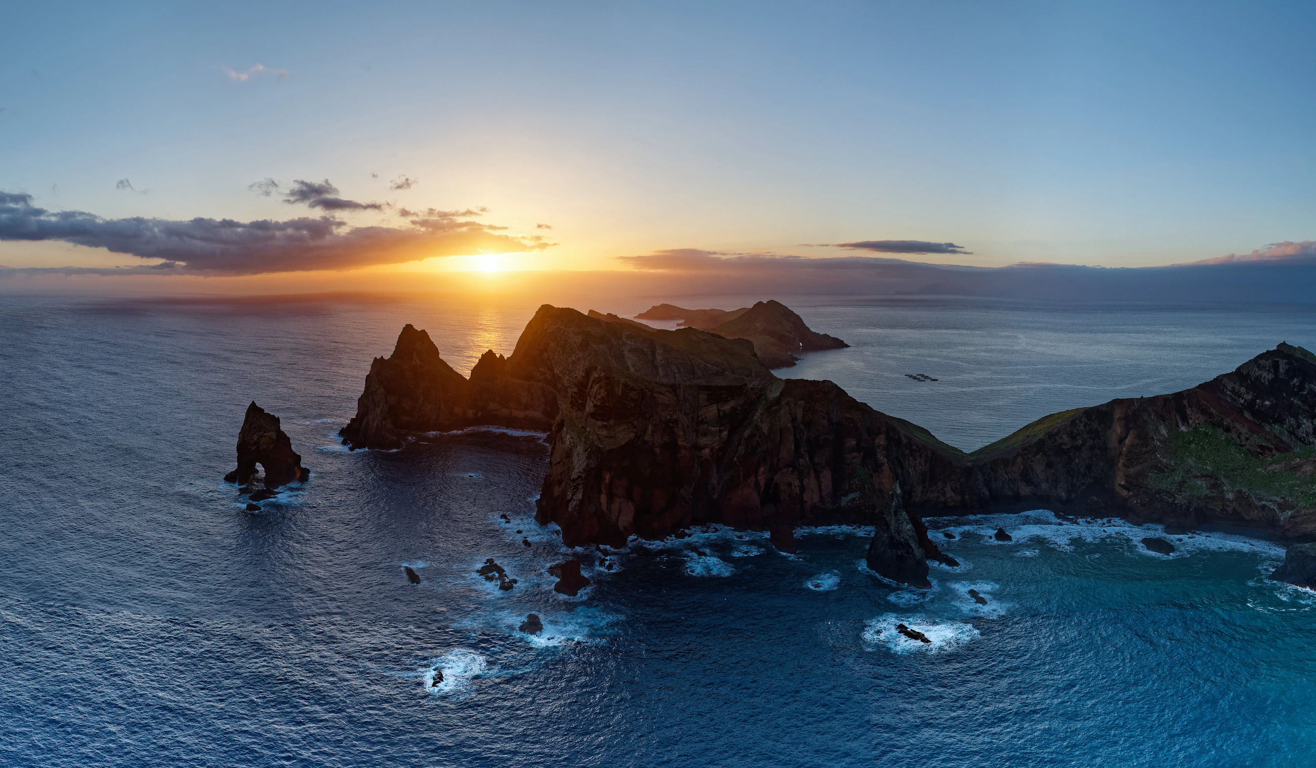 Golden light over the Ponta de São Lourenço coastline, Madeira