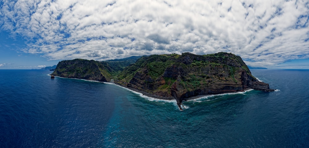 a small island in the middle of the ocean