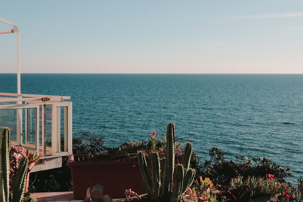 a view of a body of water from a balcony