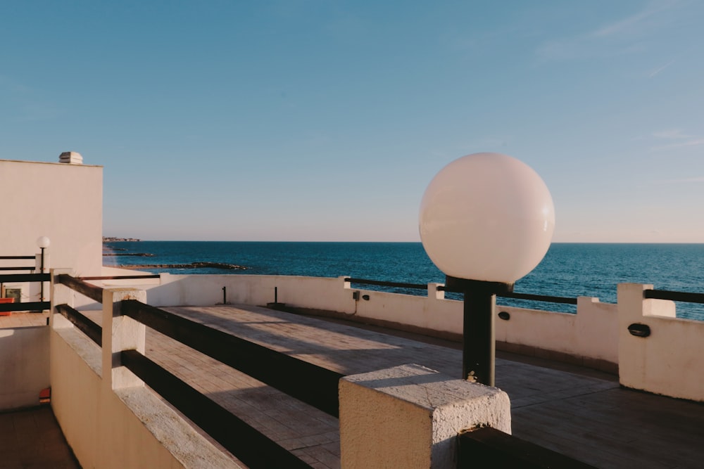 a view of the ocean from a balcony