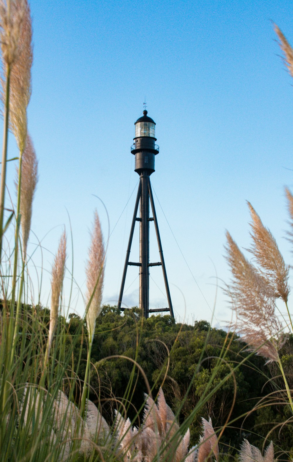 a tall tower with a light on top of it