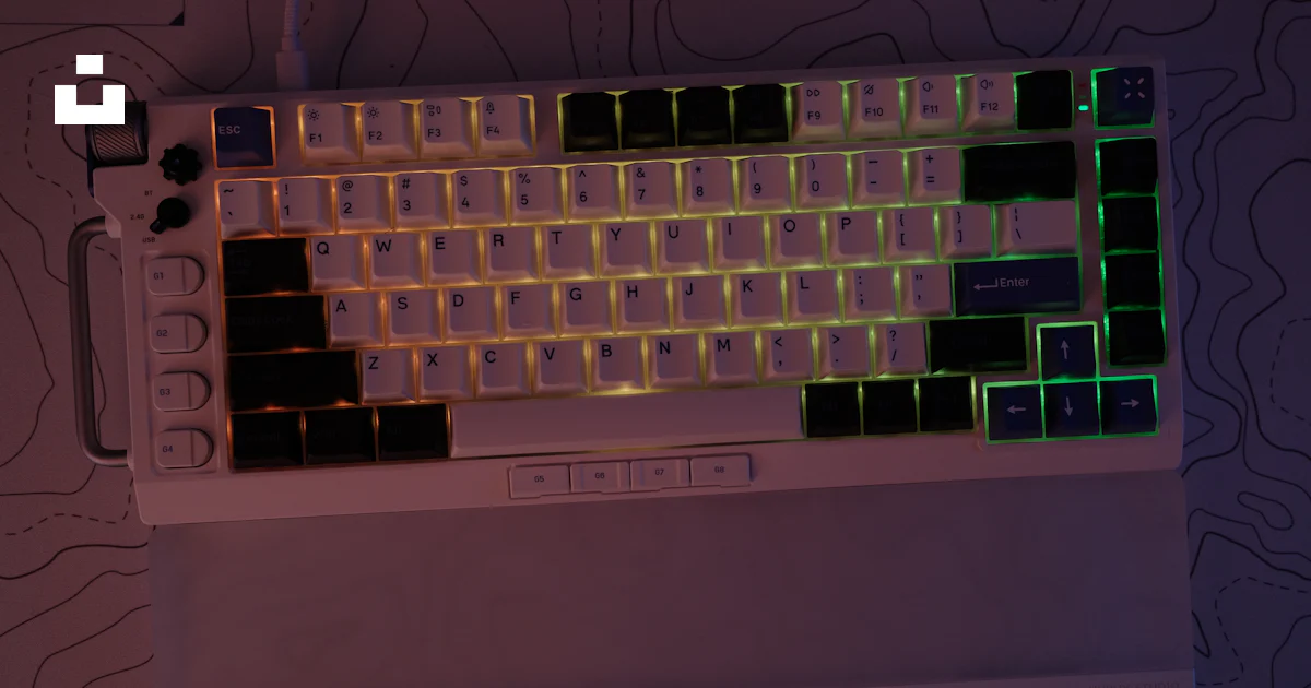 Glowing Pattern Keyboard A computer keyboard with glowing keys on it photo – Free Rgb Image on ...